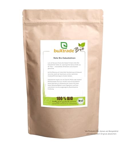 1 kg BIO Kakaobohnen roh - unbehandelt ganz Kakao Bohne rein Rohkost