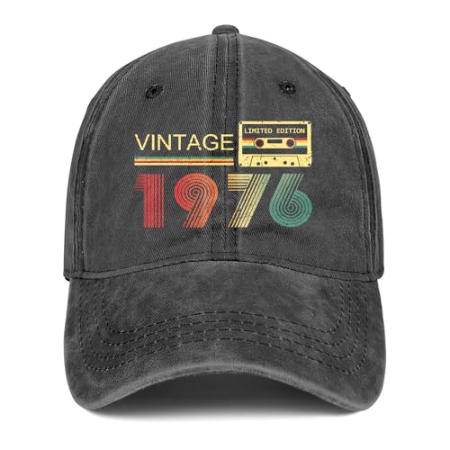 Image of 50th Birthday Gifts for Men Him Women Her 1976 Baseball Cap Hat | Vintage 1976 Baseball Cap Hat 50th Birthday Decorations for Women Men Her Him 50th Birthday Party Favors