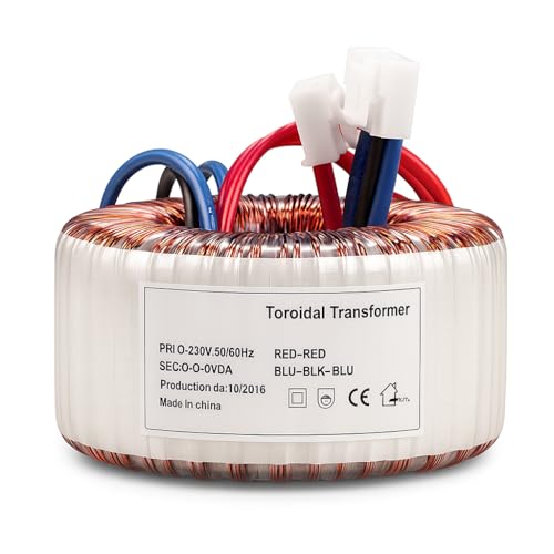 Minhoown 50VA Toroidal Transformer 230V to 24V/30V Low Noise Ring Transformer Copper Coil Isolation Converter for Audio Amplifier, Lab Industrial Equipment (Secondary Voltage (AC)：12V)