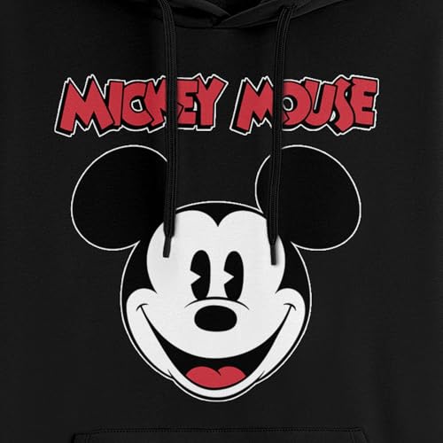 Disney Mickey Mouse Hoodie Mens Big Face Graphic Print Pullover Sweatshirt3