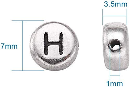 ToBeIT 1000pcs Silver Round Acrylic Letter Beads for Jewelry Making Bracelets, Necklaces, silver - flat, Small - Image 4