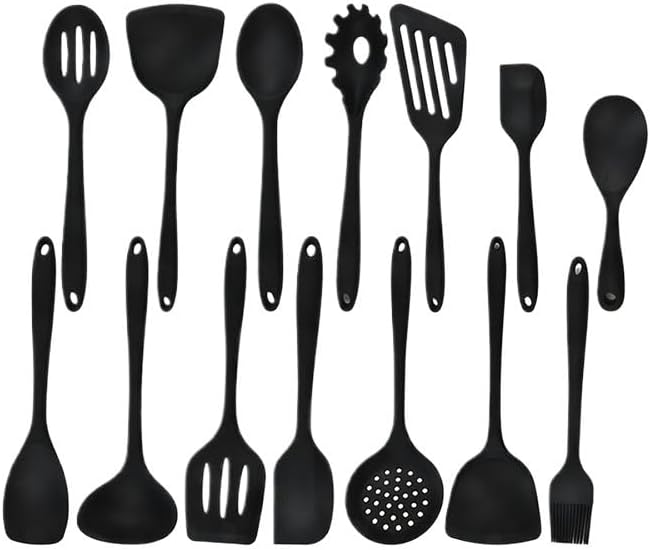 Silicone Spatula Non Stick Pan Kitchenware Cooking Fish Frying 14 Piece Set of