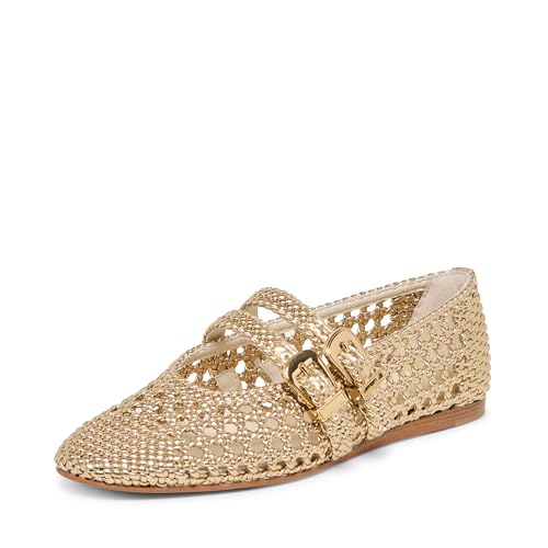 Dolce Vita Women's Baylee Woven Ballet Flat, Gold, 8