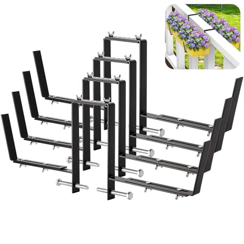 Adnee Set of 4 Double Sided Planter Box Brackets-Adjustable Window