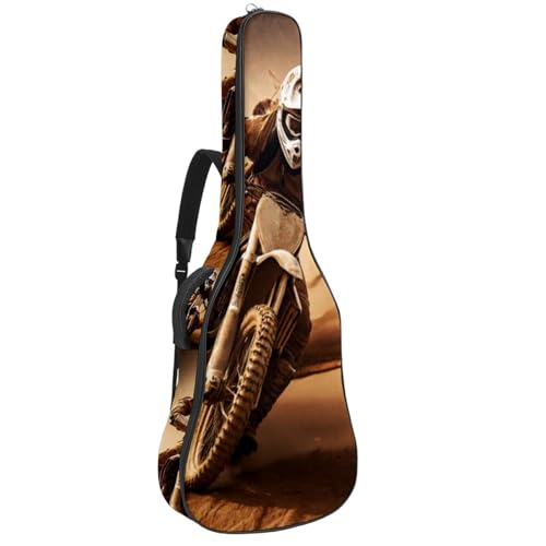 Housse guitare acoustique 109 cm étui souple léger en tissu Oxford noir imperméable avec poches