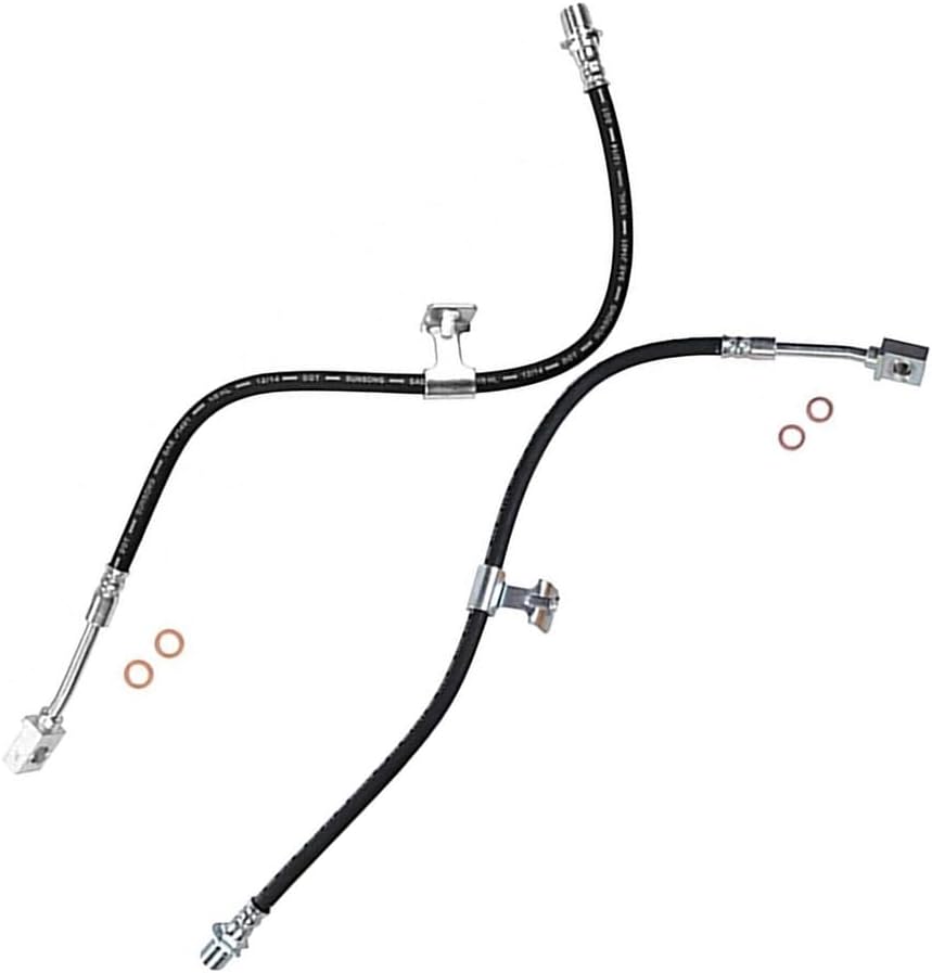 2 Pcs Front Left Front Right Brake Hydraulic Hose Brake Line Hose for GMC R3500 6.2L 1987-1991, for GMC R3500 7.4L 1987-1991, for Chevrolet C30 4.1L 1980, for Chevrolet G30 4.8L 1979 Replace# 9762802