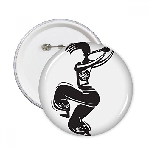 Badge flûte traversière rond pour égayer un vêtement uni ou un sac sombre