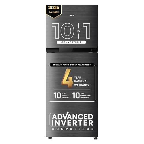 Image of IFB 241L 1 Star 10-in-1 Convertible, Advanced Inverter Frost-Free Double Door Refrigerator with 30 Hrs Cooling Retention, Turbo Freeze & 4 Year Super Warranty (2026, IFBFF-291AYOSET, Onyx Grey)