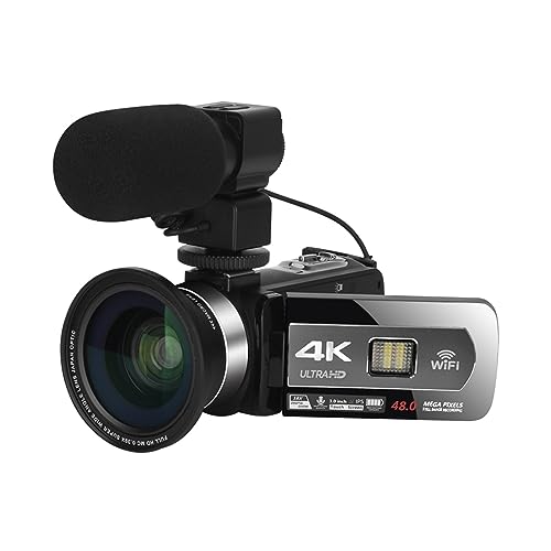 Caméscope 4K webcam de vlog avec micro externe et autofocus net
