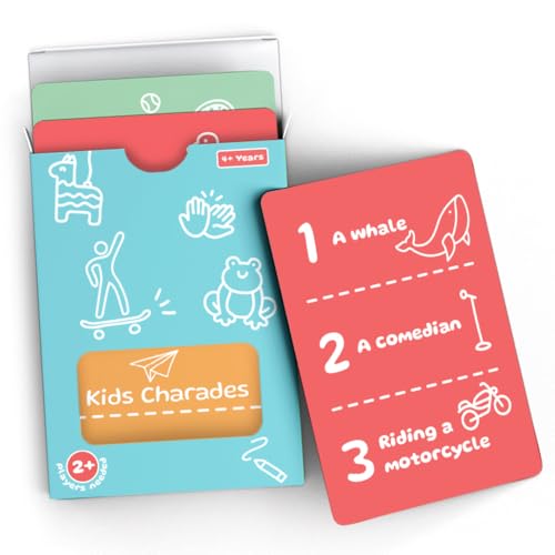 Cauliflower Journals Fun Childrens Charades Card Game Fun Acting Prompts for kids for Ages 4+ 2+ Players
