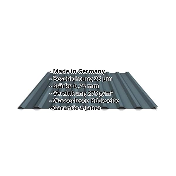 Trapezblech | Profilblech | Dachblech | Profil PS20/1100TR | Material Stahl | Stärke 0,75 mm | Beschichtung 25 µm… – Bild 3