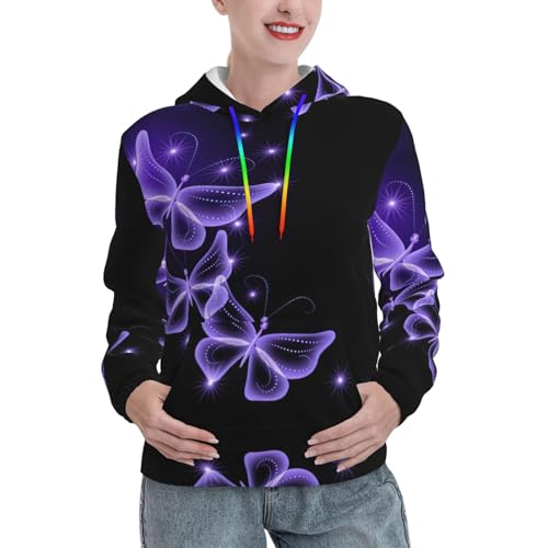 Sweat imprimé papillon pour femme une douceur violette enveloppante