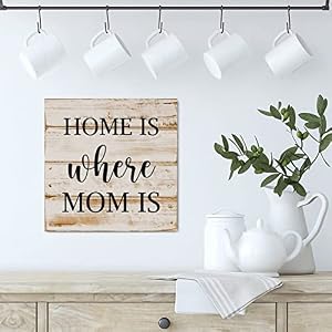 Religious Sayings Lettering Wood Signs Home is Where Mom is Wall Art Sign Farmhouse Style Wall Decor Modern Pictures Hanging Sign for Bedroom Living Room Home Kitchen Decor 12x12in Religious Sayings Lettering Wood Signs Home is Where Mom is Wall Art Sign Farmhouse Style Wall Decor Modern Pictures Hanging Sign for Bedroom Living Room Home Kitchen Decor 12x12in