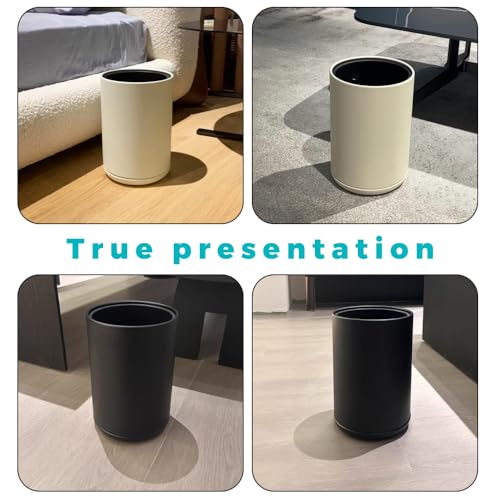 Image of 2.1 Gallon /8L Bathroom Trash Can, Small Garbage Can, Open Top, Modern Waste Basket, for Bedroom, Hotel Toilet, Kitchen, Office (Black)