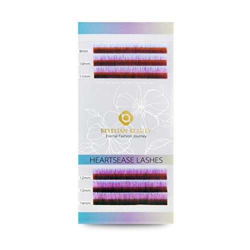BEYELIAN 3C Heartsease 0.07mm Colored Individual Eyelash Extensions XD Volume Lashing Lashes C Curl 6 Rows(9-14mm Mixed Tray)