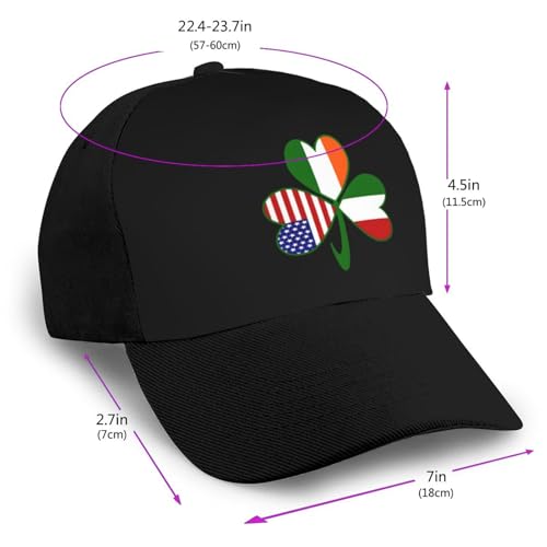 Italian Irish American Shamrock Unisex Classic Adjustable Curved Brim Baseball Cap, Trucker Hat2