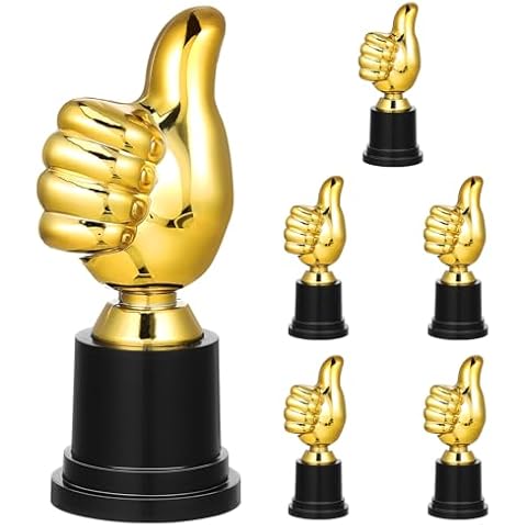 NUOBESTY 6pcs Gold Thumbs Up Trophy Cover