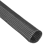 QUARKZMAN Gewebeschlauch 3.0m Läng Glasfaserschlauch 16mm Innendurchmesser Hitzeschutzschlauch 0.43mm Dick Gewebter Kabelmantel Kabelschutzschlauch für Kabelmanagement, Kabelschlauch Schwarz