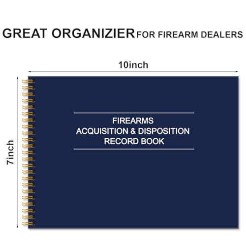 Carnet d'acquisition et de disposition d'armes à feu bleu de 120 pages