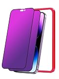 Westillux Compatible with iphone 15 Plus Privacy screen protector Anti-Blue Light 28° Anti-Spy Gradient Colorful 2 Pack Mirror Tempered Glass with Installation Alignment Frame (6.7 inch Purple)