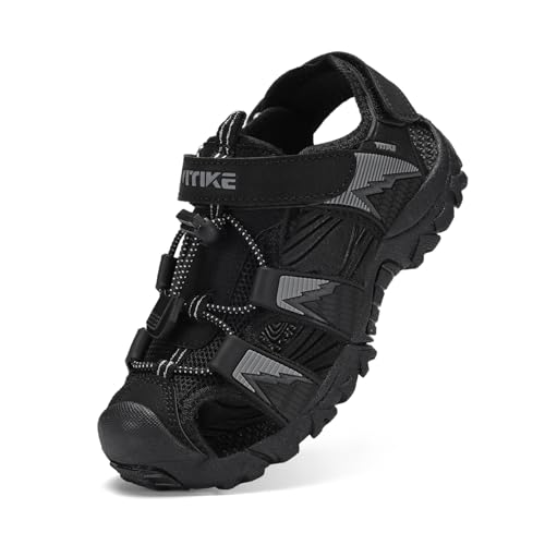 Image of JMFCHI Boys Girls Kids Closed Toe Sports Sandals Summer Water Shoes | Little /Big Kid,Comfortable lightweight,Non-slip soft sole,Hook-and-loop closure,Easy wear,Anti-collision toe,Daily casual