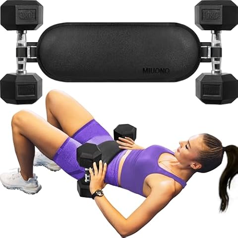 MIUONO Hip Thrust Belt, Dumbbell Hip Thrust Belt for Kettlebells or Grip Plates, Thicker Slip-Resistant Leather Glute Bridge Pad Machine for Booty Workout of Home Gym Cover