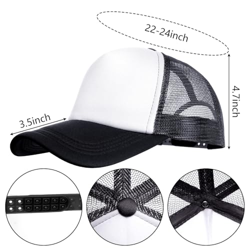 Image of 6 Pack Trucker Hat Bulk Mesh Cap for Women Men Adjustable Blank Hats for DIY Sports Outdoor