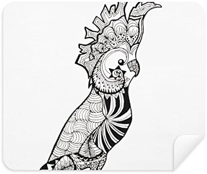 Cute Parrot Bird Animal Portrait Sketch Cleaning Cloth Screen Cleaner 2pcs Suede Fabric image 2