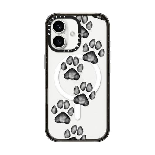 CASETiFY CpNg MagSafeΉ iPhone 16 P[X [X / 2.5m̗NA (MILKi4{) / CX[dMagsafeΉ] - Small Cute Paw Prints For Dogs 