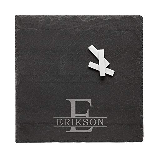 Let's Make Memories Personalized Slate Cheese Board Server - Custom Charcuterie Board -Unique Entertaining Essential - Customize with Name & Initial