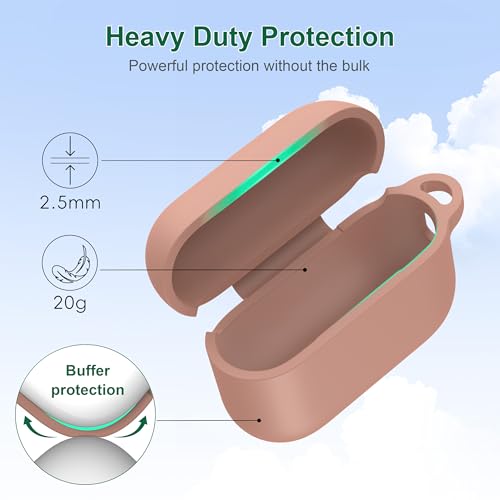 Image of R-fun for AirPods Pro 3 Case (2025), Soft Silicone Protective Case Cover Compatible with Apple AirPods Pro 3rd Generation (USB-C Cable) for Women Men with Cleaning Kit and Keychain, Milk Tea