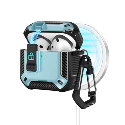 Coque Airpods 4 rigide bleu ciel en silicone premium finition minimaliste