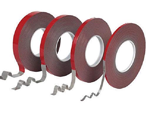 TJIKKO Double Sided VHB Tape/Acrylic Tape Premium Grade 1.2 mm Thick 10 mm Width 8 Meter Length Grey (Set of 8)