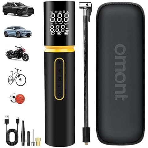 Tire Inflator Portable Air Compressor: 150PSI & 20000mAh Cordless Air Pump for Car Tires, Fast Inflation Air Compressor with Digital Pressure Gauge for Car, Bike, Motorcycle, Ball Cover