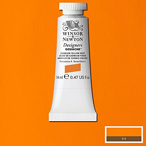 Winsor & Newton Designers Gouache, Cadmium Yellow Deep, 14 ml Tube, jaune, 14 ml (Pack of 1) - Image 2
