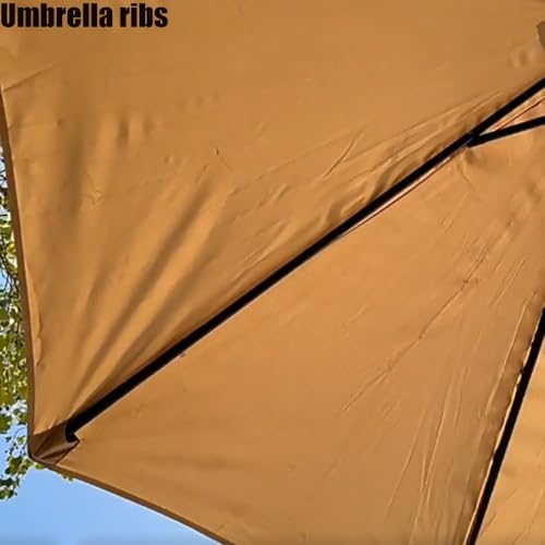 Paraguas solar de medio lado café con base estable y manivela 3