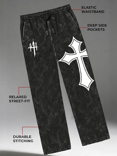 Image of fanideaz Mens Cotton Baggy Trackpant for Men | Streetwear Loose Fit Track Pants for Men | Comfortable Breathable Cotton Casual Wear Lower for man Stylish