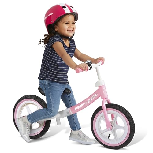 Image of Radio Flyer Air Ride Balance Bike, for Kids Ages 1.5-5, Pink, Foot Rest | Kid & Toddler Balance Bikes, Pedal-Free for Quick Learning, Rubber Air Tires, Adjustable Seat, (Amazon Exclusive)