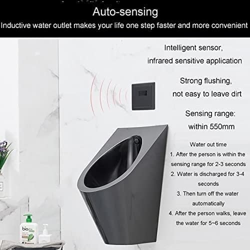 Bathroom Toilet Urinal for Male Sanitary Ware, Wall-Mounted Male Urinal,Stainless Steel Smart Sensor Urinal Small Vertical Toilet for Bars, Shopping Malls (Size : C) ()