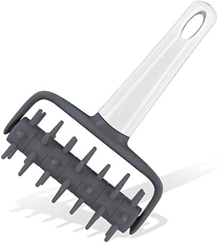 DK DKMG Dough Docker Pastry Roller with Spikes (White, Grey)