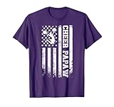Cheer Papaw US Flag Cheerleading Papaw Cheerleader Papaw T-Shirt