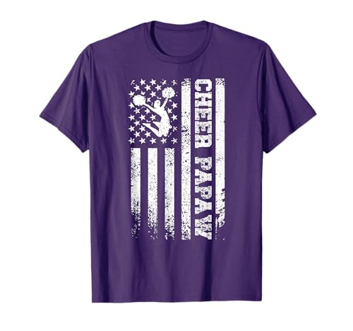 Cheer Papaw US Flag Cheerleading Papaw Cheerleader Papaw T-Shirt