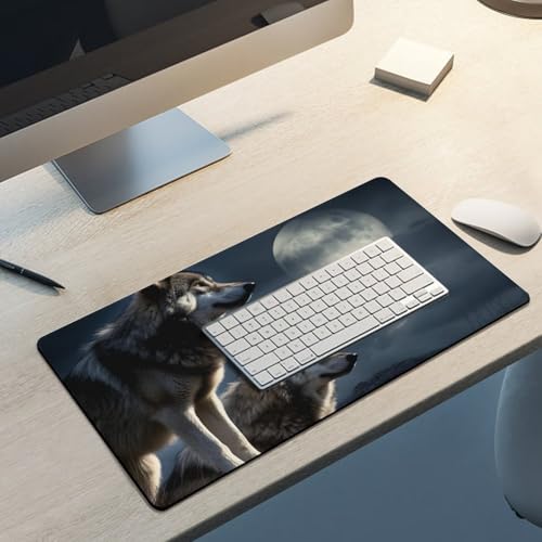 Night Wolves Desk Pad Large Desk Protector 24 x 12 pulgadas miniatura 5