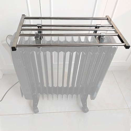 Universal Stainless Steel Clothes Drying Rack for Oil Filled Heater, U-Bracket Design, Expands Heater Use, 57x40cm/22x16in - Efficient Laundry Solution