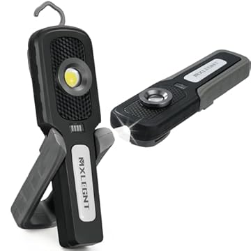 MXLEGNT Work Light Inspection Lamp: 20W Rechargeable Bright Magnetic Led Cob Work Torch Flashlight with 4000mah Battery - 800 Lumens - Perfect for Car Mechanic, Workshop