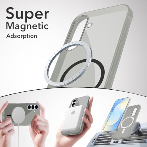 Image of Jkobi Lifetime Anti-Yellow MagSafe Compatible Clear Back Cover Case for Samsung Galaxy S25 FE (Sleek Hard Crystal | Shockproof and Camera Protection)