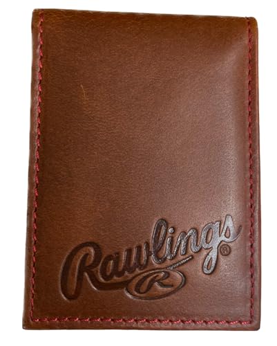 Rawlings | Men's Front Pocket Wallet Collection | Genuine LeatherBrown | Bifold Money Clip
