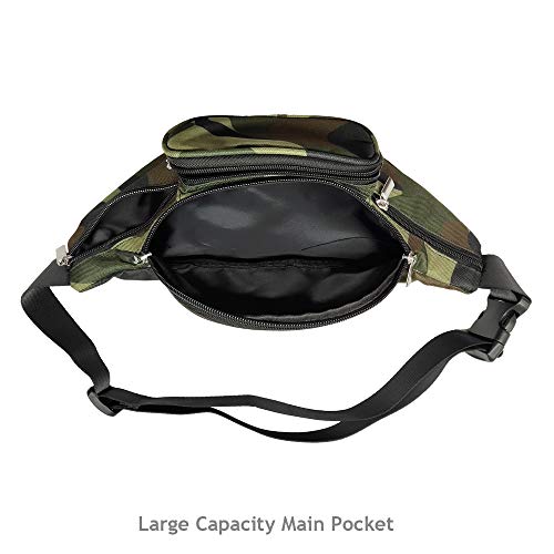 Camo Fanny Pack, 5 Pockets Fanny Pack For Men Women Adjustable Belt Large Capacity Camouflage Waist Bag Packs Travel Chest Shoulder Bag Phone Running Hiking Belt Bag #TOP4