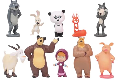 La mejor comparación de Casa masha oso de esta semana. 36 Set de 10 Piezas de Masha muñeca niña Campo Bosque Oso café Ardilla Conejo Cuento Caricatura Rusa el Oso Aventuras Panda Lobos Erizo Panda Tigre Zorro Cabra Cerdo Dibujos...