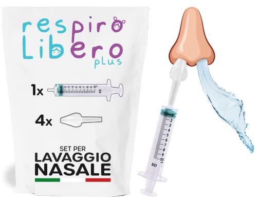 iPiccoli Nasenwäsche-Set für Kinder und Erwachsene, Spritze für Nasenwäsche, Kinder, zur Verwendung mit physiologischer Lösung (1 Spritze und 4 Nasenoliven) Cover
